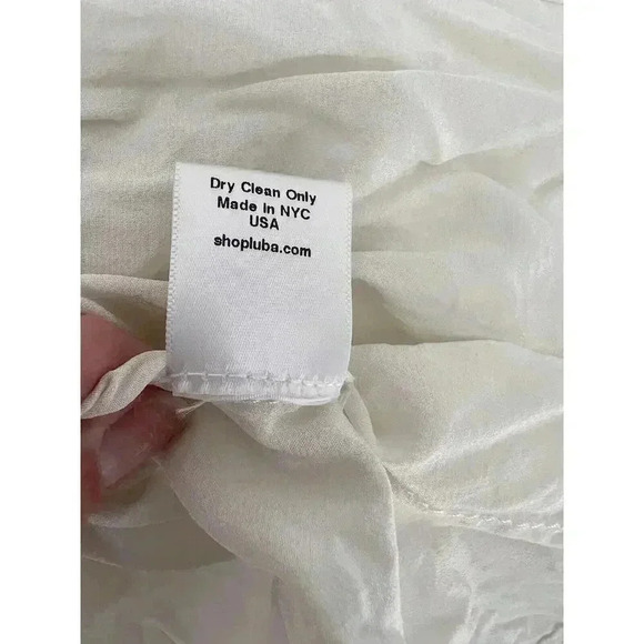 Luba by Hannah Payne Ivory Mesh Lace Peplum Babydoll Blouse SZ 0 Pants Size 4 - Picture 13 of 16